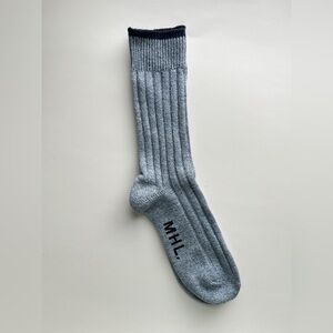 Margaret Howell MHL Gray Ribbed Women's Casual Socks